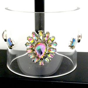 Clear Unique Cuff Bracelet AB Crystals